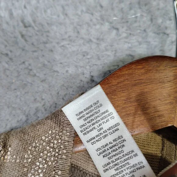 Chico's Shine Cardigan Women's 1 Tan Jacquard Print Reversible Sleeveless NWT - Picture 6 of 12